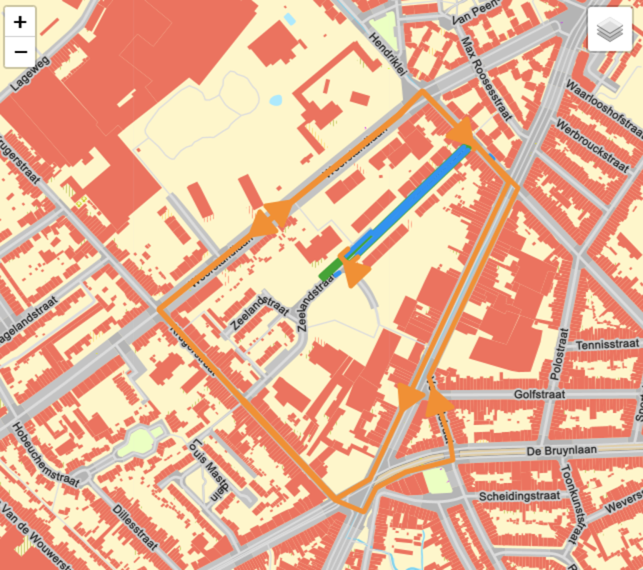 Wegomleiding voor werken in de Zeelandstraat
